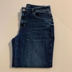 Maurices Women's Deep Indigo Straight Jeans Frayed Cuff Sz 12